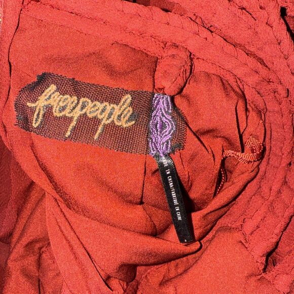 Free People Red Chiffon Greek Goddess Maxi Dress Gown Size 2 Whimsical RARE - Picture 7 of 15